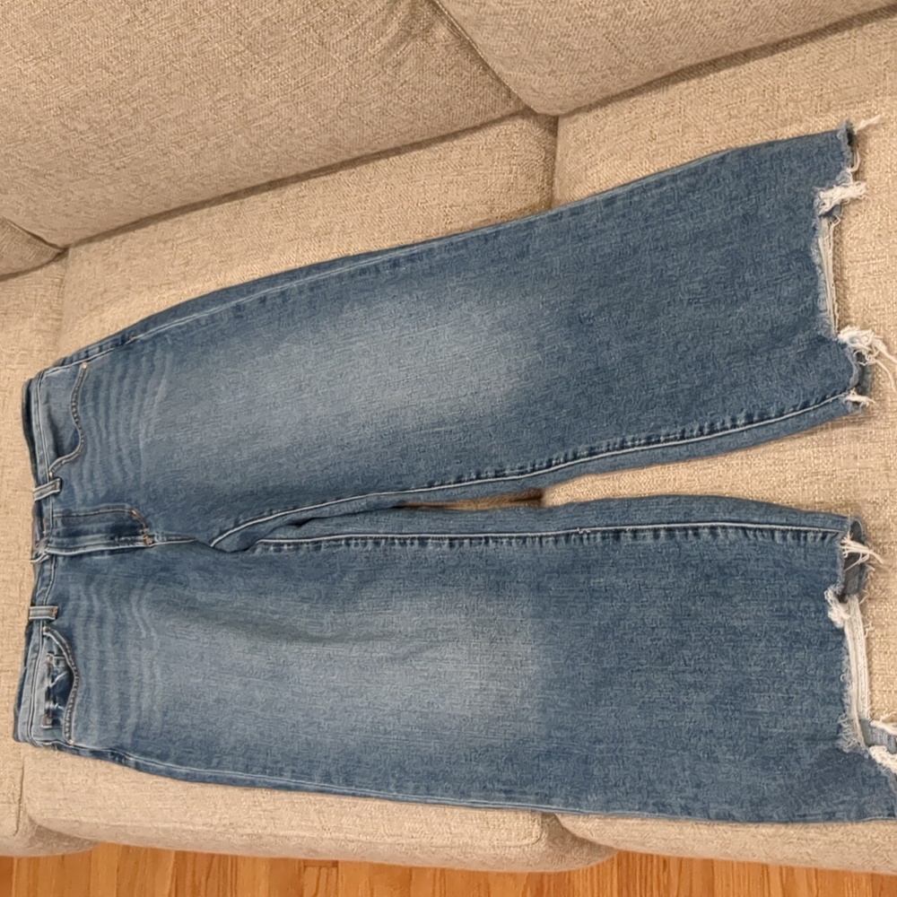 Joe's Jeans Wide Leg Cropped High Rise Jeans 28